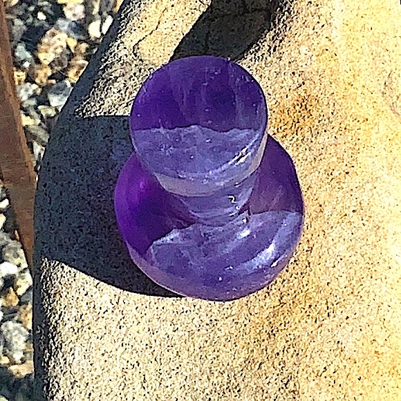 PURPLE FLUORITE QUARTZ MUSHROOM HEALING STONE 2 1/2 IN TALL NEW - Picture 7 of 8
